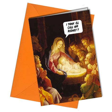 Rude Funny Christmas Card Jesus Mary Call Him Rodney Cheeky Etsy