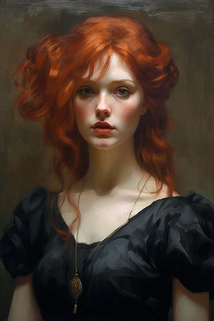 Premium AI Image A Painting Of A Red Haired Woman With Red Hair