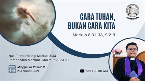 LIVE IBADAH MINGGU PRA PASKAH II MINGGU 25 FEBRUARI 2024 PDT