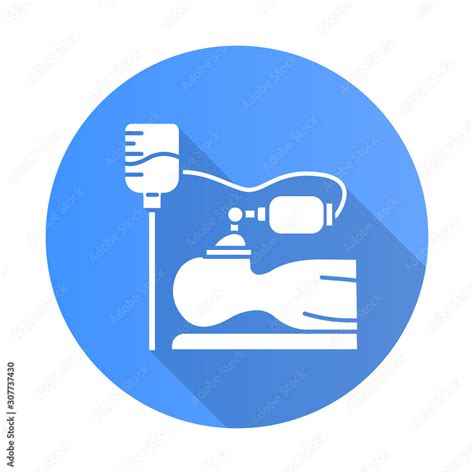 Anesthesia Blue Flat Design Long Shadow Glyph Icon Medical Procedure