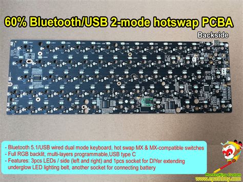 Hot Swap Bluetooth Mechanical Keyboard PCB Hot Swppable 60 Keyboard PCB
