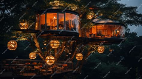 Premium AI Image | Treehouse Restaurant