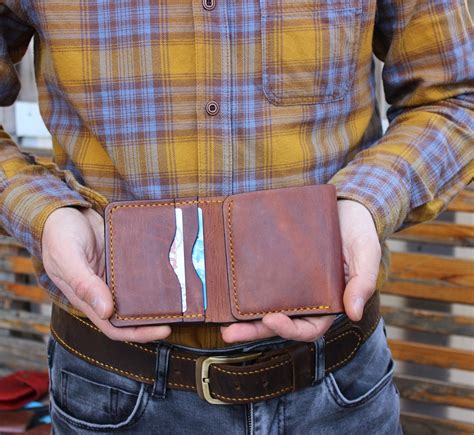 Leather Trifold Wallet Handmade Classic Trifold Wallet Etsy