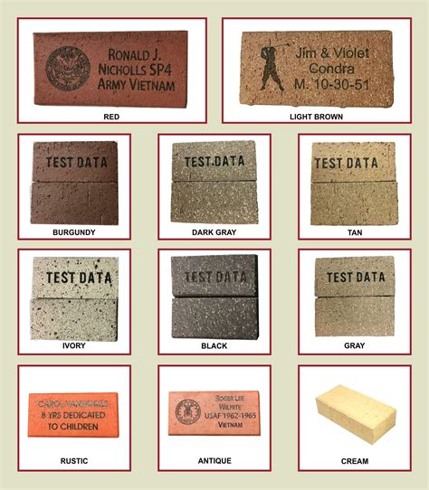 Paver Color Options - Custom Brick Pavers | Hoosier Laser, Inc.