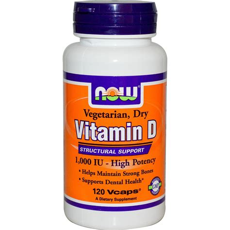 Now Foods Vitamin D 3 High Potency 1000 Iu 120 Vcaps Mega Vitamins