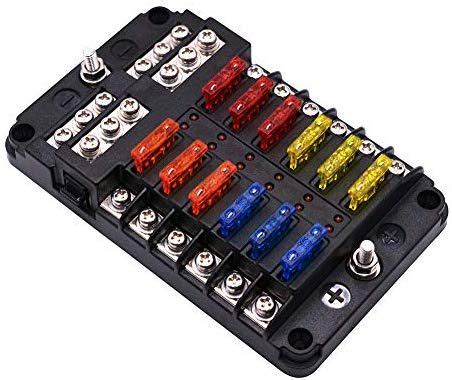 WUPP Boat Marine Fuse Block Panel With LED Warning Indicator Damp Proof