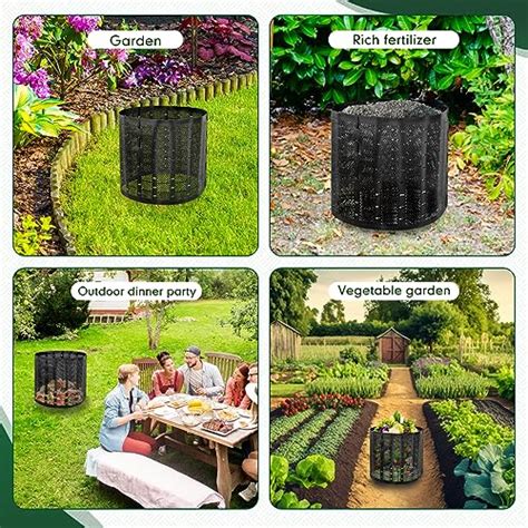 Suttmin 2 Pieces 220 Gallon Compost Bin Outdoor Expandable Plastic