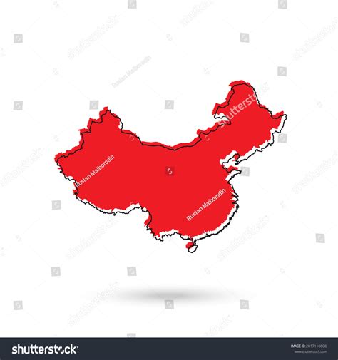 Vector Illustration Red Map China On Stock Vector (Royalty Free ...