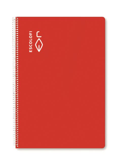 Espiral Folio Escolofi 50 Hojas 70 Gr Liso Rojo Azarbe Educativos