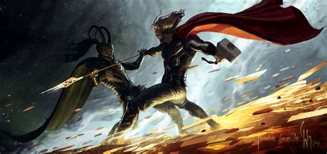 Early Thor vs Loki concept art by Ryan Meinerding : r/marvelstudios