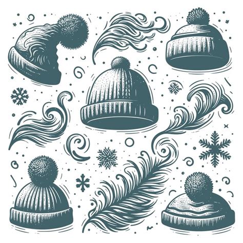 Premium Vector Hand Drawn Winter Hats