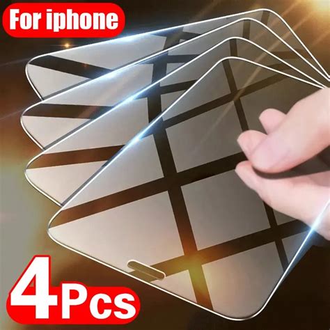 4pcs Geh Rtetes Glas F R Iphone 11 12 13 14 15 Pro Xr X Xs