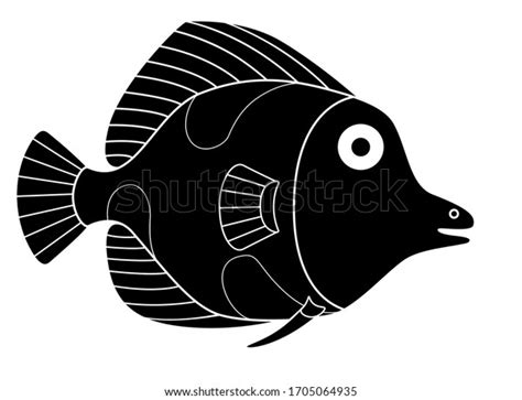 Small Tropical Fish Black Vector Silhouette Stock Vector Royalty Free