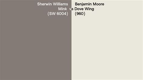 Sherwin Williams Mink Sw Vs Benjamin Moore Dove Wing Side