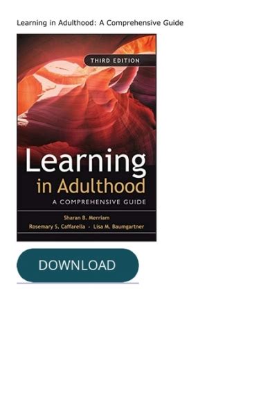 PDF D Ownload Learning In Adulthood A Comprehensive Guide