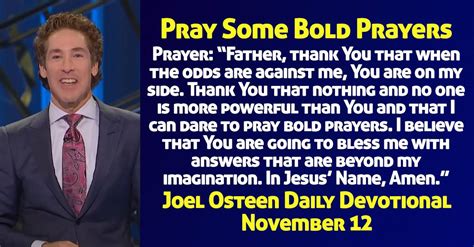 Joel Osteen Daily Devotional November Pray Some Bold Prayers