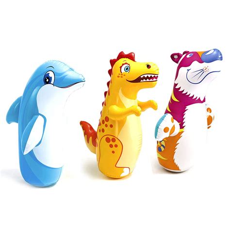 Intex 44669NP Inflatable PVC Hit Me 3D BOP Bags Shark Penguin Tiger