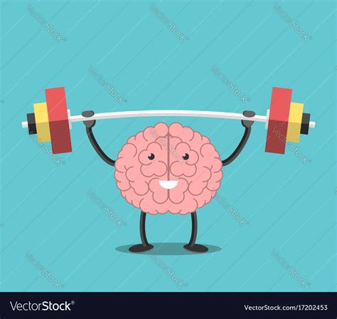 Strong Brain With Barbell Royalty Free Vector Image