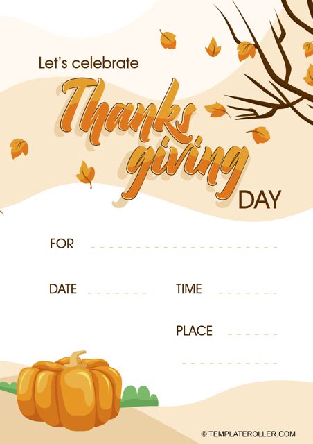 Thanksgiving Invitation Template - Leaves Download Printable PDF ...