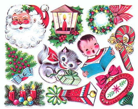 Vintage Christmas Stickers Part B | Christmas ephemera, Vintage ...