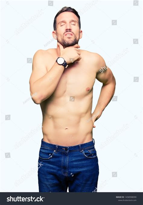 Handsome Shirtless Man Showing Nude Chest Stock Photo 1458998090 Shutterstock