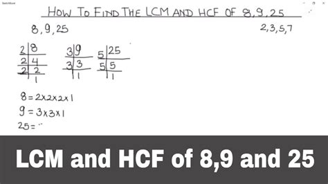 How To Find LCM And HCF Of 8 9 25 How To Find LCM And HCF Of Three