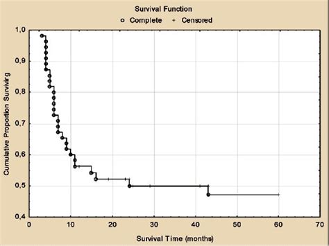 Kaplan Meier Curve Of The Five Year Relapse Free Survival Rates In