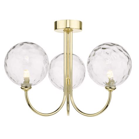 Jared Light Semi Flush Polished Gold With Clear Dimpled Glass