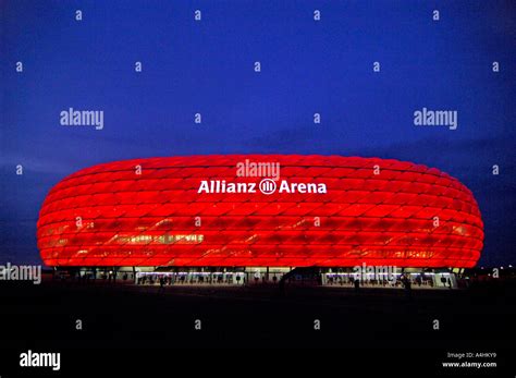 Soccer stadium Allianz Arena at night Munich Germany Stock Photo - Alamy