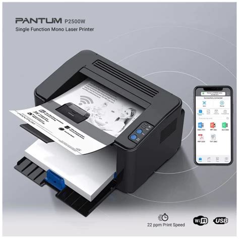 Pantum P2500W Single Function Mono Laser Printer With Wi Fi 22 PPM