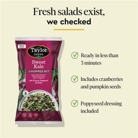 Taylor Farms® Sweet Kale Chopped Salad Kit 12 Oz Smith’s Food And Drug