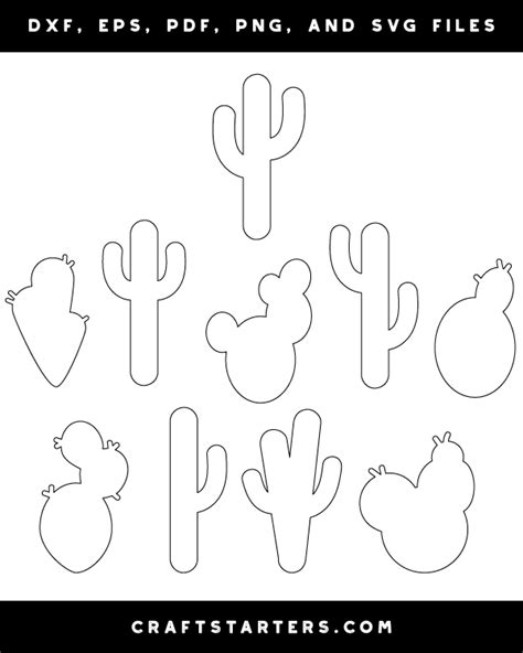 Printable Outline Cactus Template Printable Templates