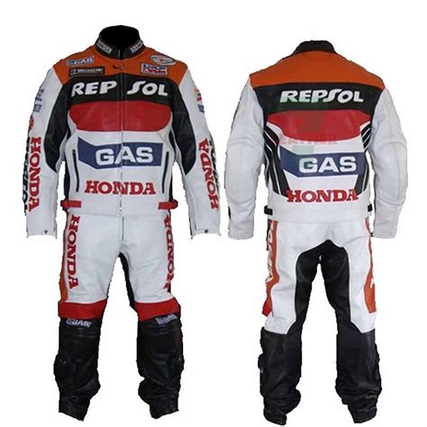 Honda Gas Repsol Biker Racing Suit Leather Seven