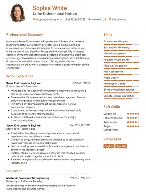 Senior Environmental Engineer Cv Example For Top Cv Skills