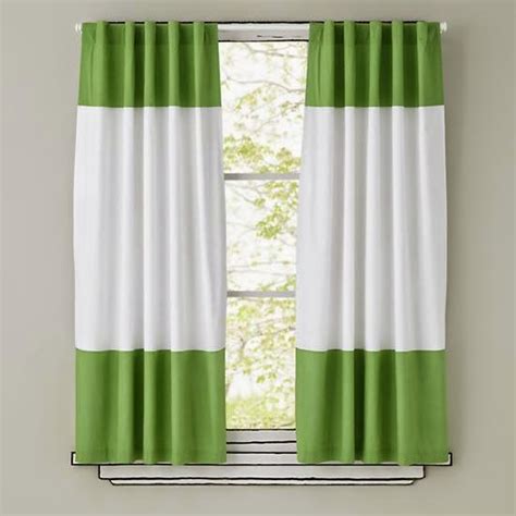 Green living room curtains for modern interior