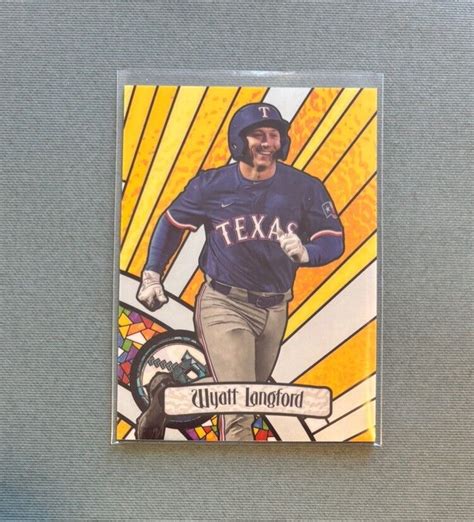 Bowman Draft Wyatt Langford Chrome Stained Glass Texas Rangers Ebay