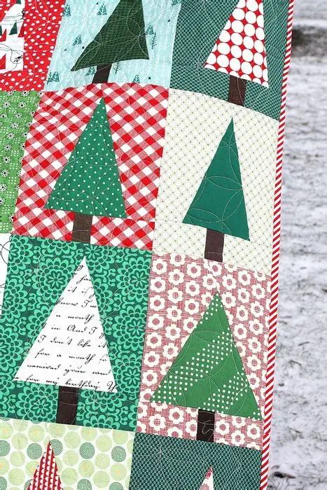 Modern Christmas Tree Quilt Block Sewing With Scraps