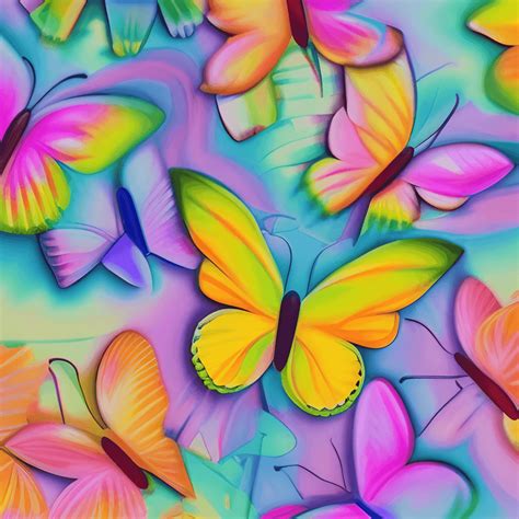 Magical Rainbow Butterflies in Soft Pastel Colors · Creative Fabrica