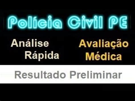 Resultado Preliminar Exames Médicos PCPE YouTube