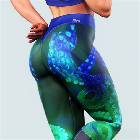 Octopus Squid Kraken Tentacle Yoga Leggings For Women Mermaid Etsy