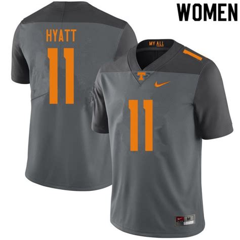 11 Jalin Hyatt Vols Women Football Jersey Gray Jalin Hyatt Tennessee