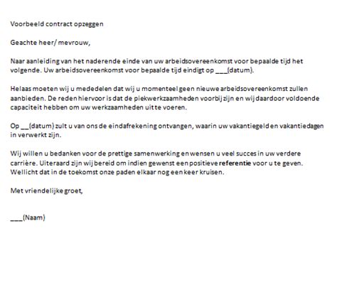 Contract Opzeggen Voorbeeld Brief In Word Gratis