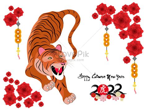 Happy Chinese New Year 2022 Year Of Tiger Illustration Image Picture