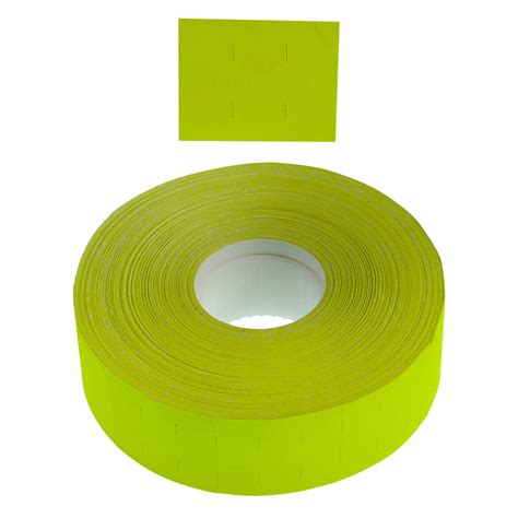 Permanent 26x28mm Fluro Yellow Labels Pricemark