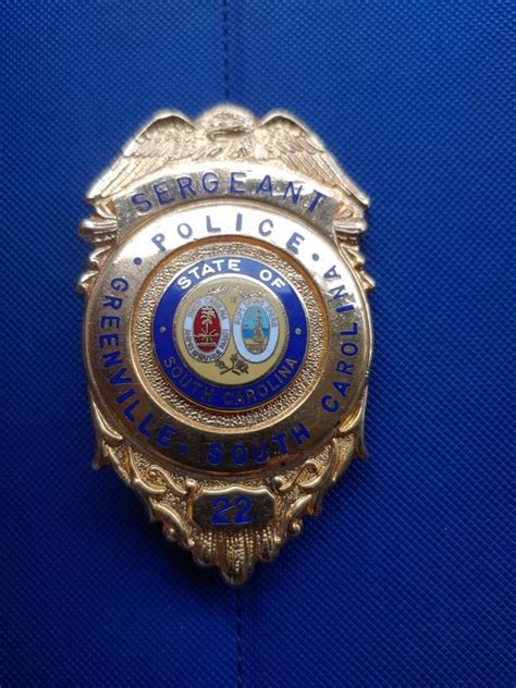 Greenville Sc Police Sgt Badge Badge Police Sergeant Sergeant