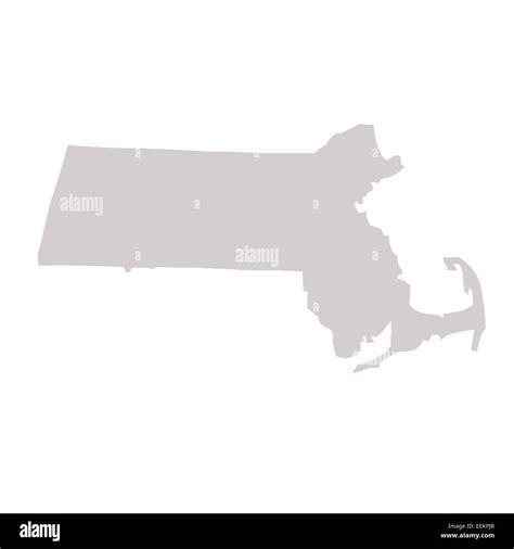 Massachusetts State Map Isolated On A White Background Usa Stock Photo