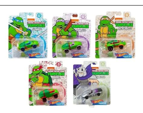 Hot Wheels Character Cars Tartarugas Ninjas Set 5 Unid Frete grátis