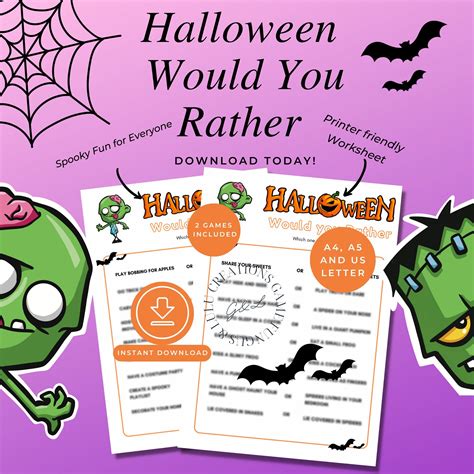 Halloween Would You Rather Printable PDF Instant Download - Etsy