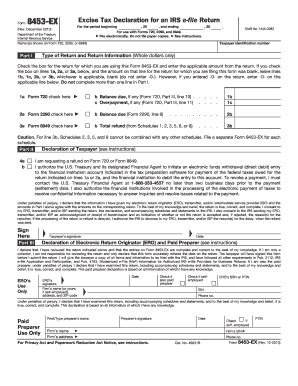 Form Ex Rev December Excise Tax Declaration For An Irs E File