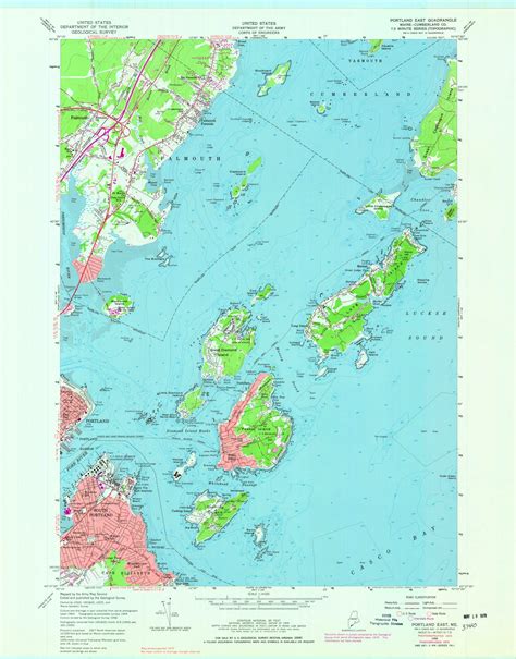 Portland East Maine Usgs Old Topo Map Reprint X Me Quad